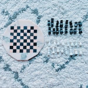 NEW Handcrafted Moroccan Fossil Rock Chess Set